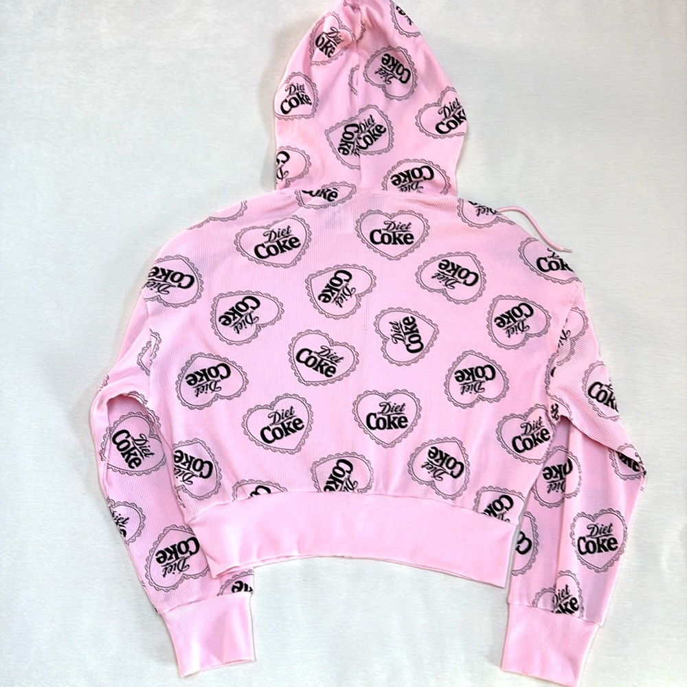 Coca Cola Matching set with Diet Coke Logo - waffle full zip hoodie and shorts - Picture 5 of 9